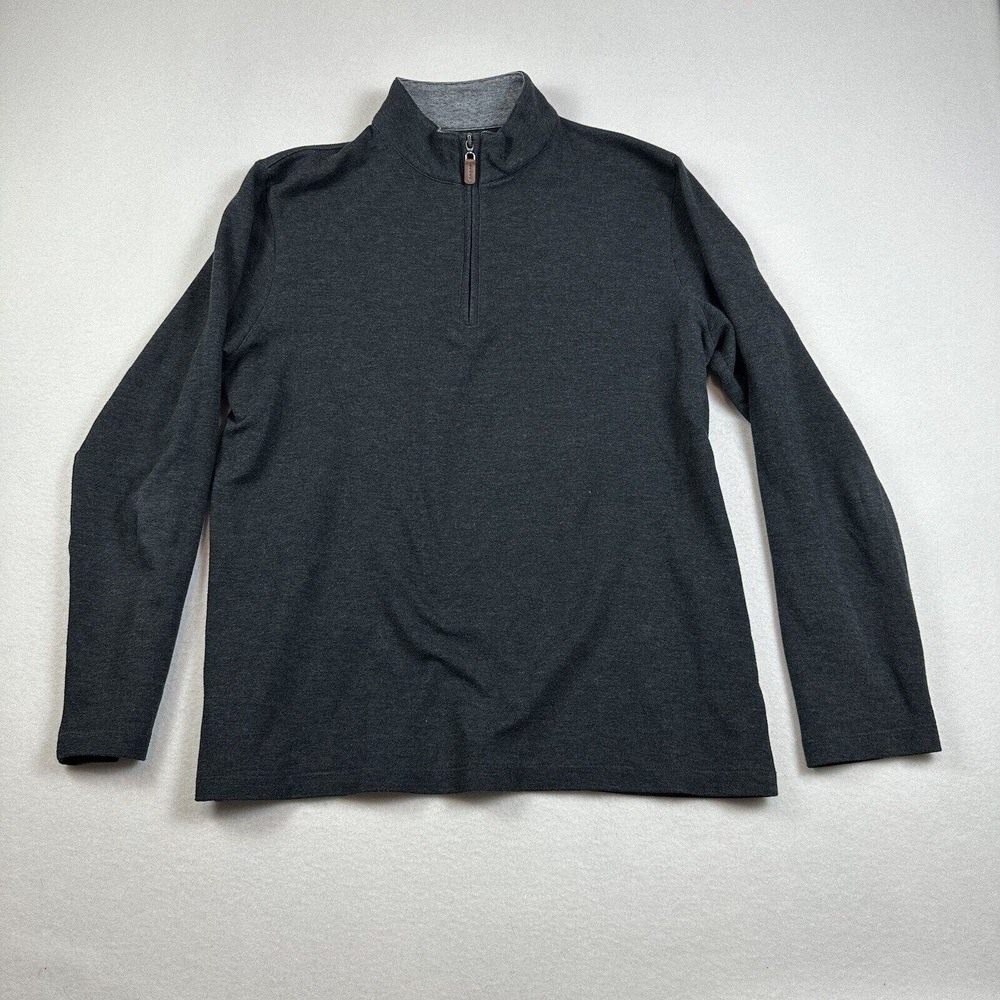 Mizzen+Main Charcoal Gray Quarter-Zip Sweater